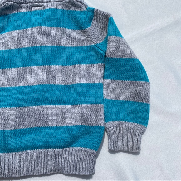 Old Navy Girls Grey/Teal Knitted Cable Hoodie 3T - Picture 13 of 15